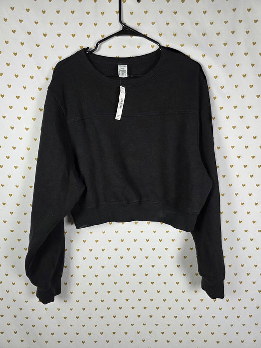 Victorias Secret Pink Black Sweater Shirt Logo NEW NWT XL