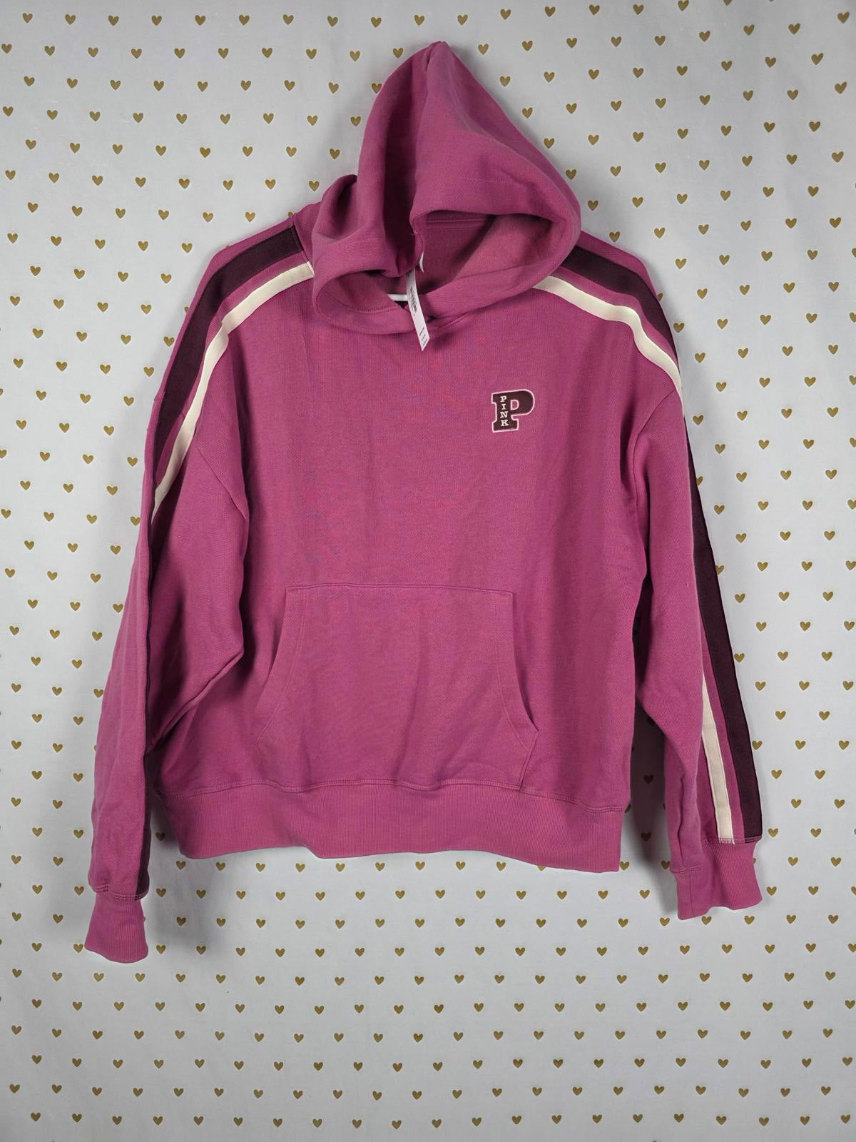 Victorias Secret Pink NEW NWT Logo Pullover Hoodie Sweater MEDIUM