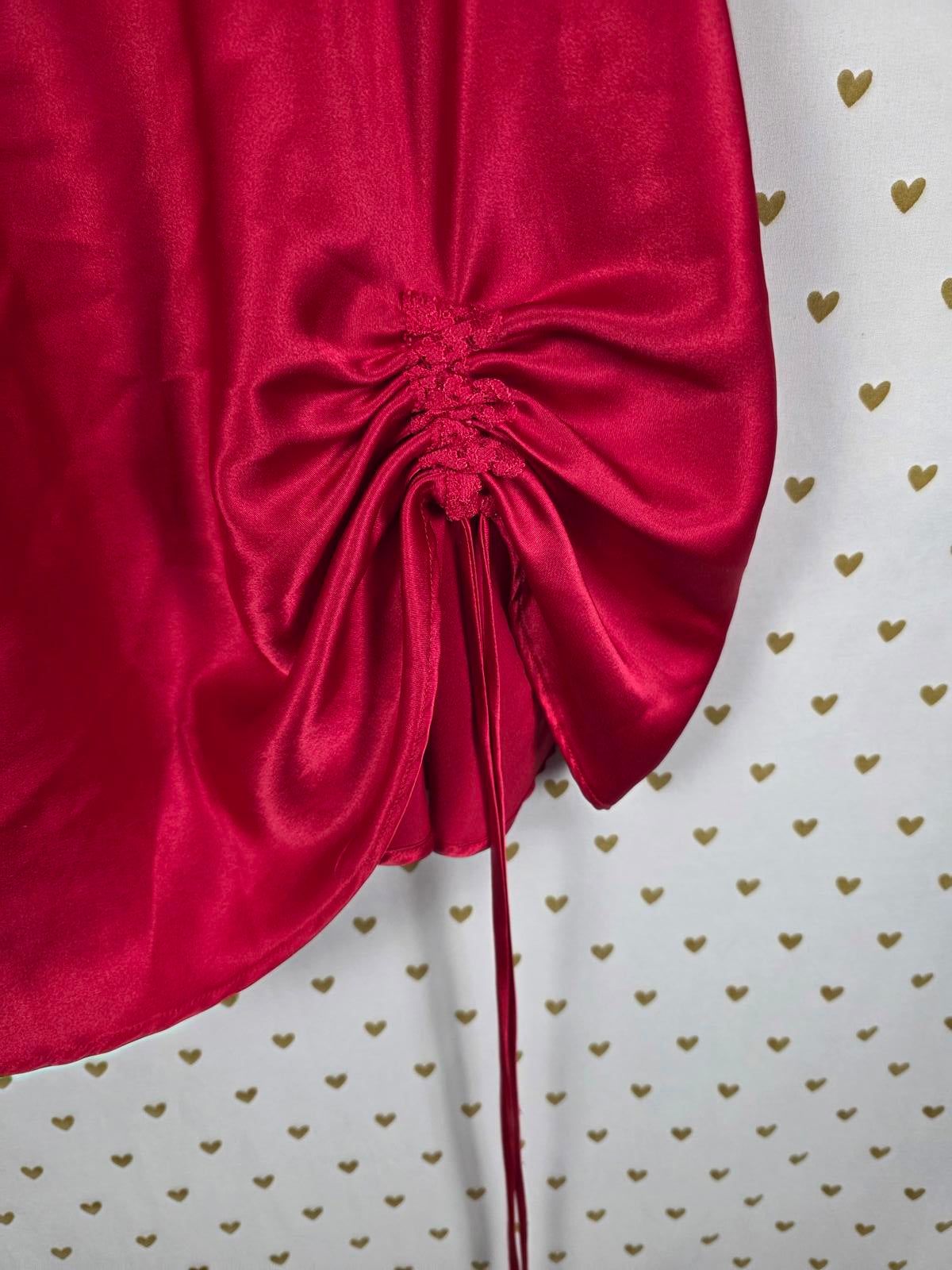 Victorias Secret Red Satin Silky Sexy Nightie Lingerie Slip Chemise MEDIUM