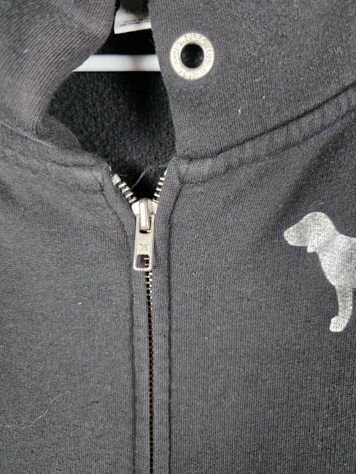 Victorias Secret Pink LOVE CHICAGO BLING Full Zip Hoodie Jacket Coat MEDIUM