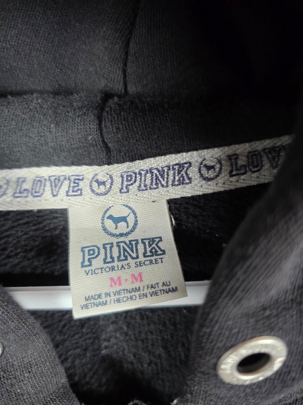 Victorias Secret Pink LOVE CHICAGO BLING Full Zip Hoodie Jacket Coat MEDIUM