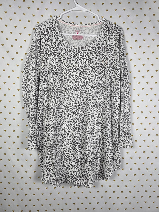 Victorias Secret XL Comfy Pajama Leopard Cheetah Sleep Shirt Nightgown PJ