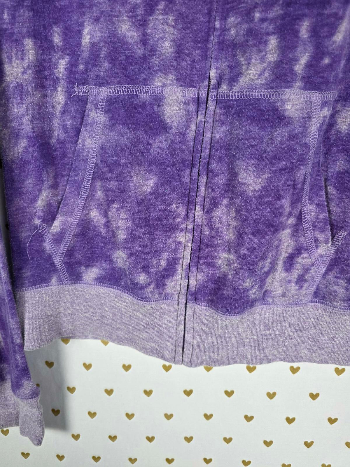 Victorias Secret Pink Thin Flowy Hoodie Jacket Full Zip PURPLE SMALL