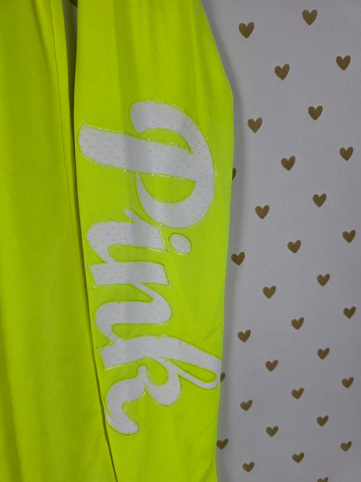 Victorias Secret PINK NEON Active Long Sleeve Logo Shirt XS
