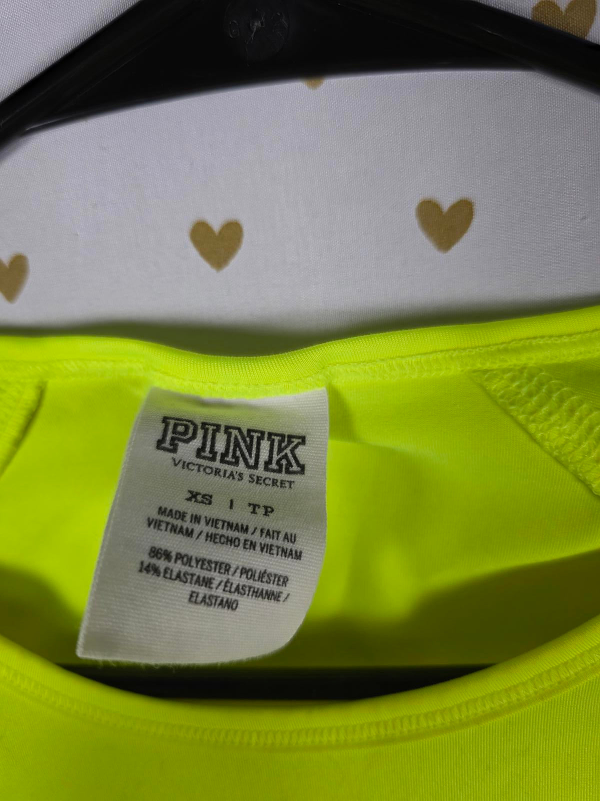 Victorias Secret PINK NEON Active Long Sleeve Logo Shirt XS