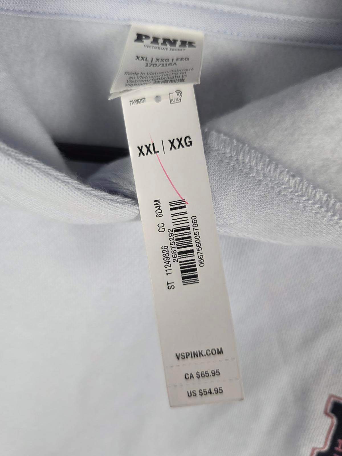 Victorias Secret Pink NEW NWT SET 2XL XXL Long Sleeve Tee Shirt & SWEATER Hoodie