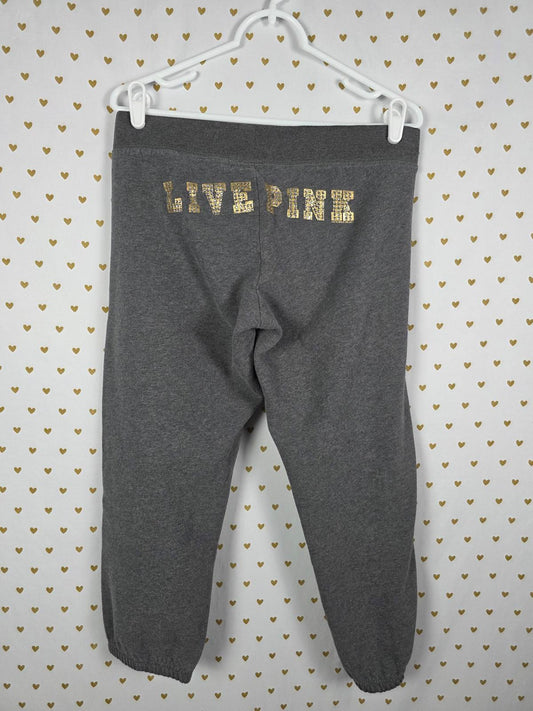 Victorias Secret PINK A LISTERS BLING Vintage Y2k Joggers Sweats Logo Butt SMALL