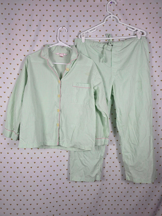 Victorias Secret VINTAGE Plaid Gingham Pajama Set Pants Shirt Long Sleeve '99 XS
