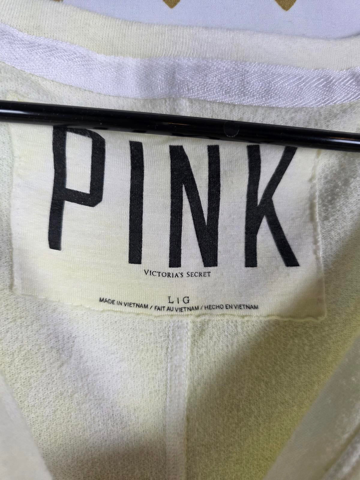 Victorias Secret Pink Yellow Tye Dye Slouchy Neon Vintage Sweater Shirt LARGE