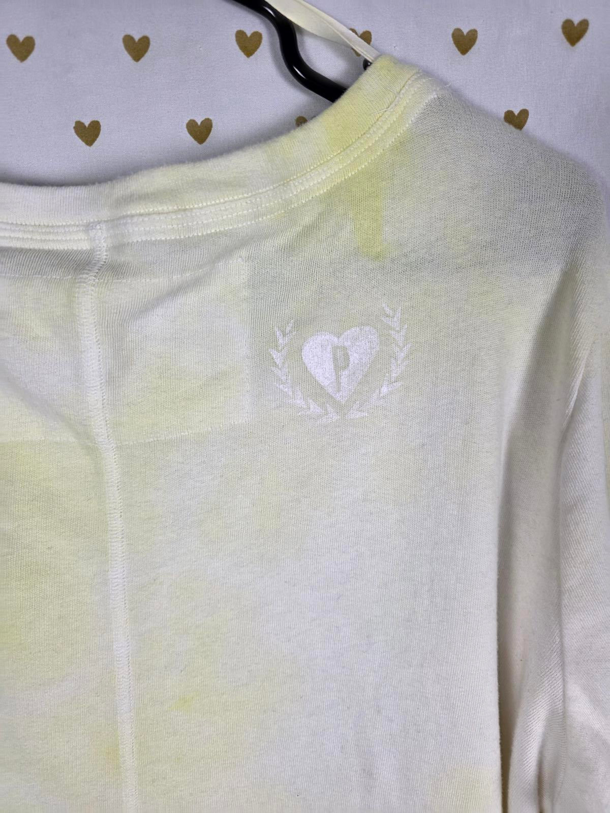 Victorias Secret Pink Yellow Tye Dye Slouchy Neon Vintage Sweater Shirt LARGE