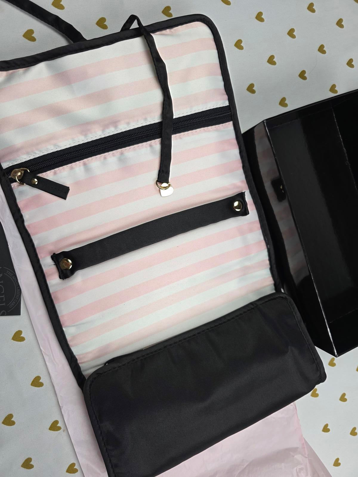 NWT Victoria's Secret Black Limited Edition Jewelry Travel Case Bag in BOX $65