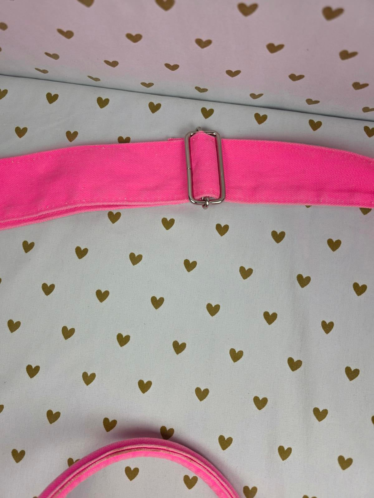Victoria's Secret NEON PINK Tote Canvas Logo Duffel Bag Purse Long Strap