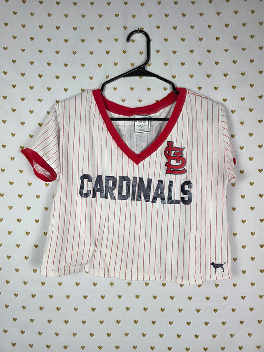 Victorias Secret PINK ST Louis CARDINALS Cropped JERSEY MLB RARE SMALL