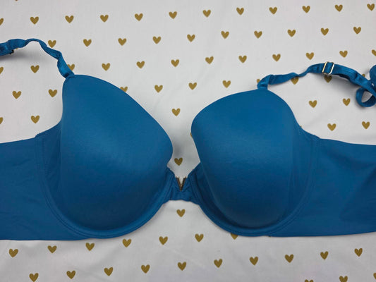 Victorias Secret Blue Lined Demi Balconette Bra 36D