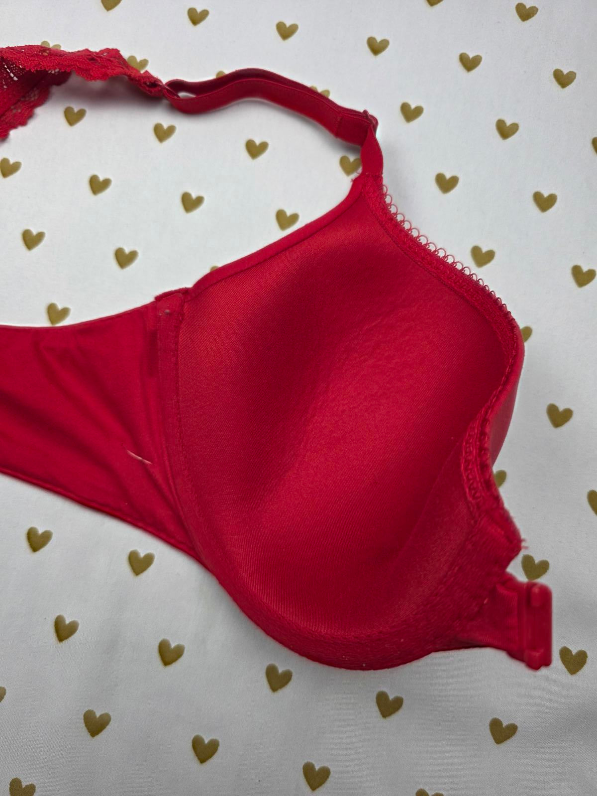 Victoria's Secret Red Racerback Front Close Body By Victoria Bra 32DD Demi