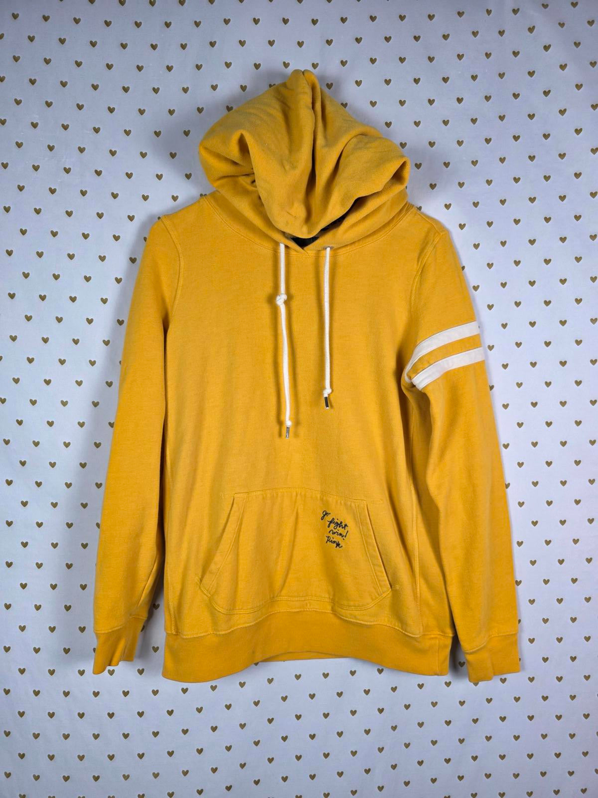 Victorias Secret Pink Vintage 86 Yellow Hoodie Jacket Pullover LARGE