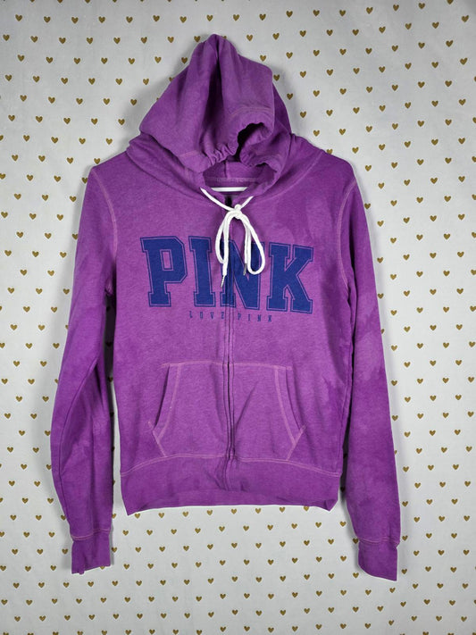 Victorias Secret Pink Full zip Logo jacket Tye Dye Hoodie Vintage XS