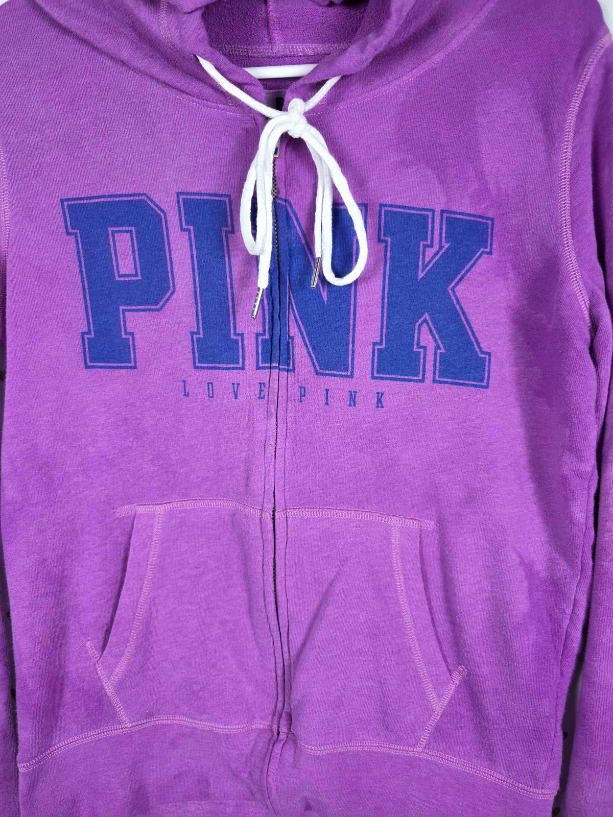 Victorias Secret Pink Full zip Logo jacket Tye Dye Hoodie Vintage XS