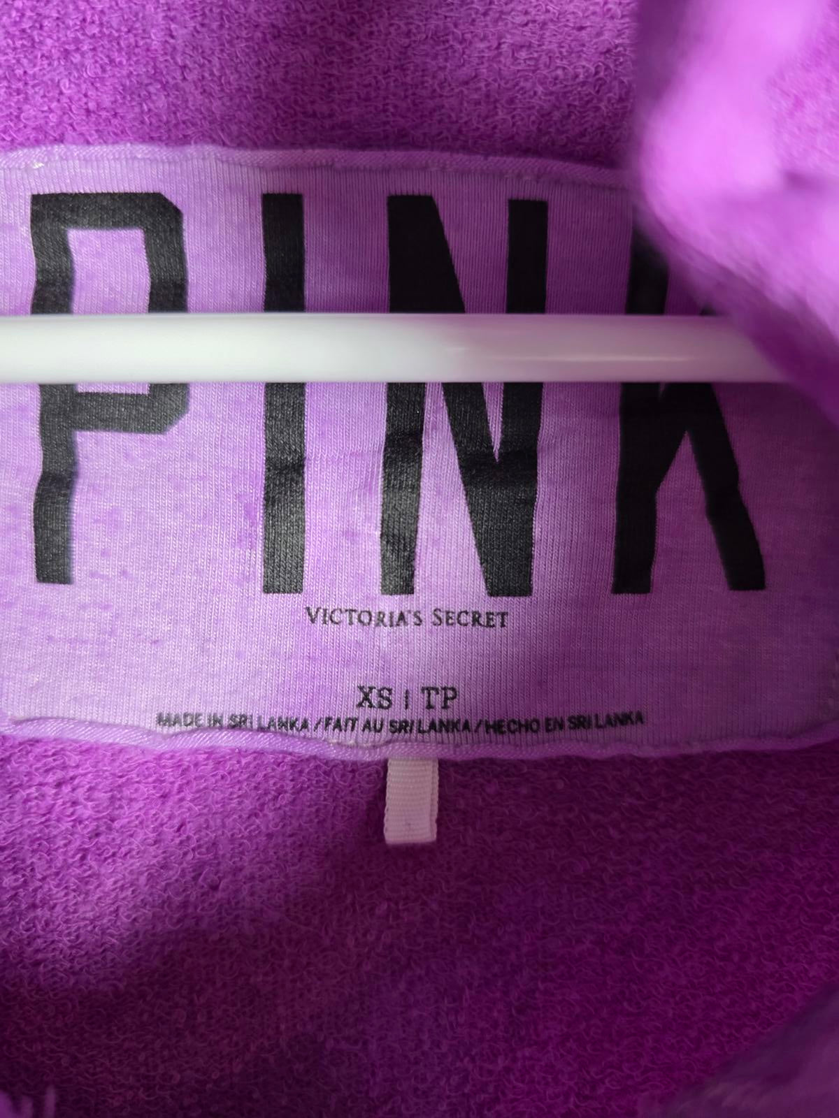 Victorias Secret Pink Full zip Logo jacket Tye Dye Hoodie Vintage XS