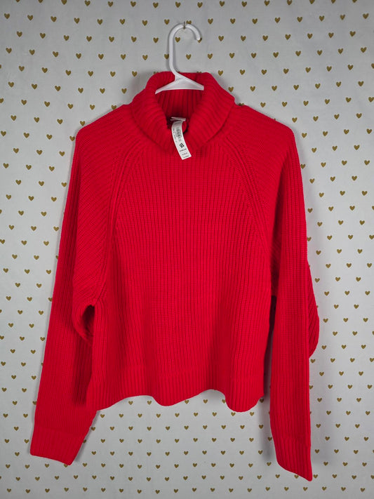 Victorias Secret Pink NEW NWT Varsity Knit Chunky Turtleneck sweater MEDIUM