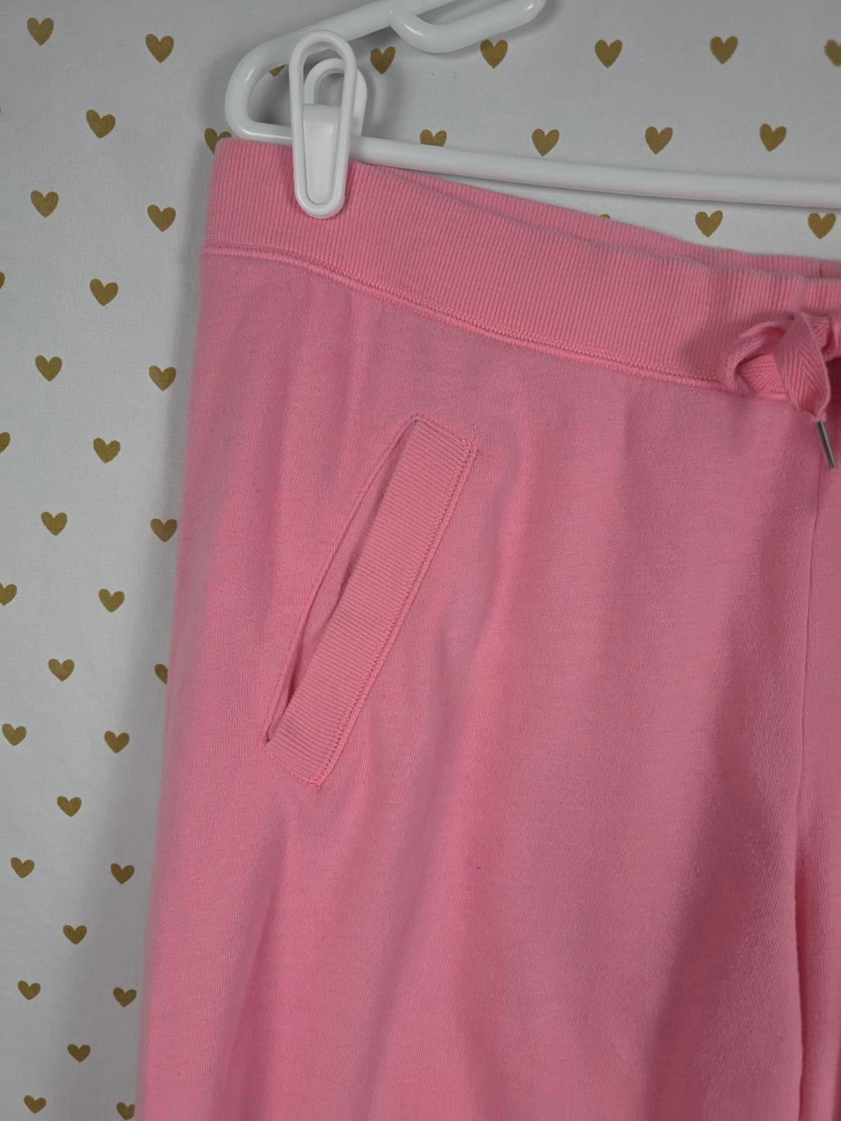 Victorias Secret RARE Heart HTF Bling Glitter Sweatpants straight Leg Pants L