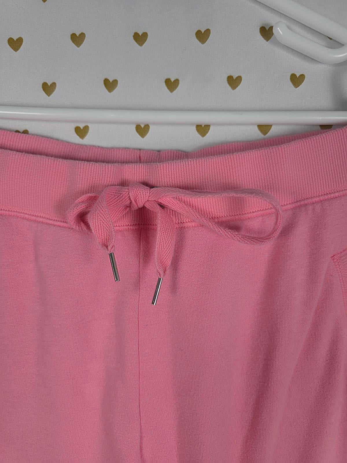 Victorias Secret RARE Heart HTF Bling Glitter Sweatpants straight Leg Pants L