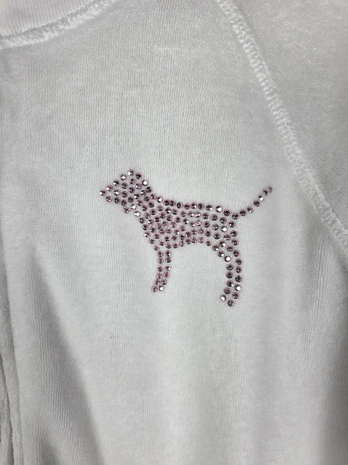 Victorias Secret Pink RARE Vintage Large VELOUR BLING STUDDED Crop Sweater