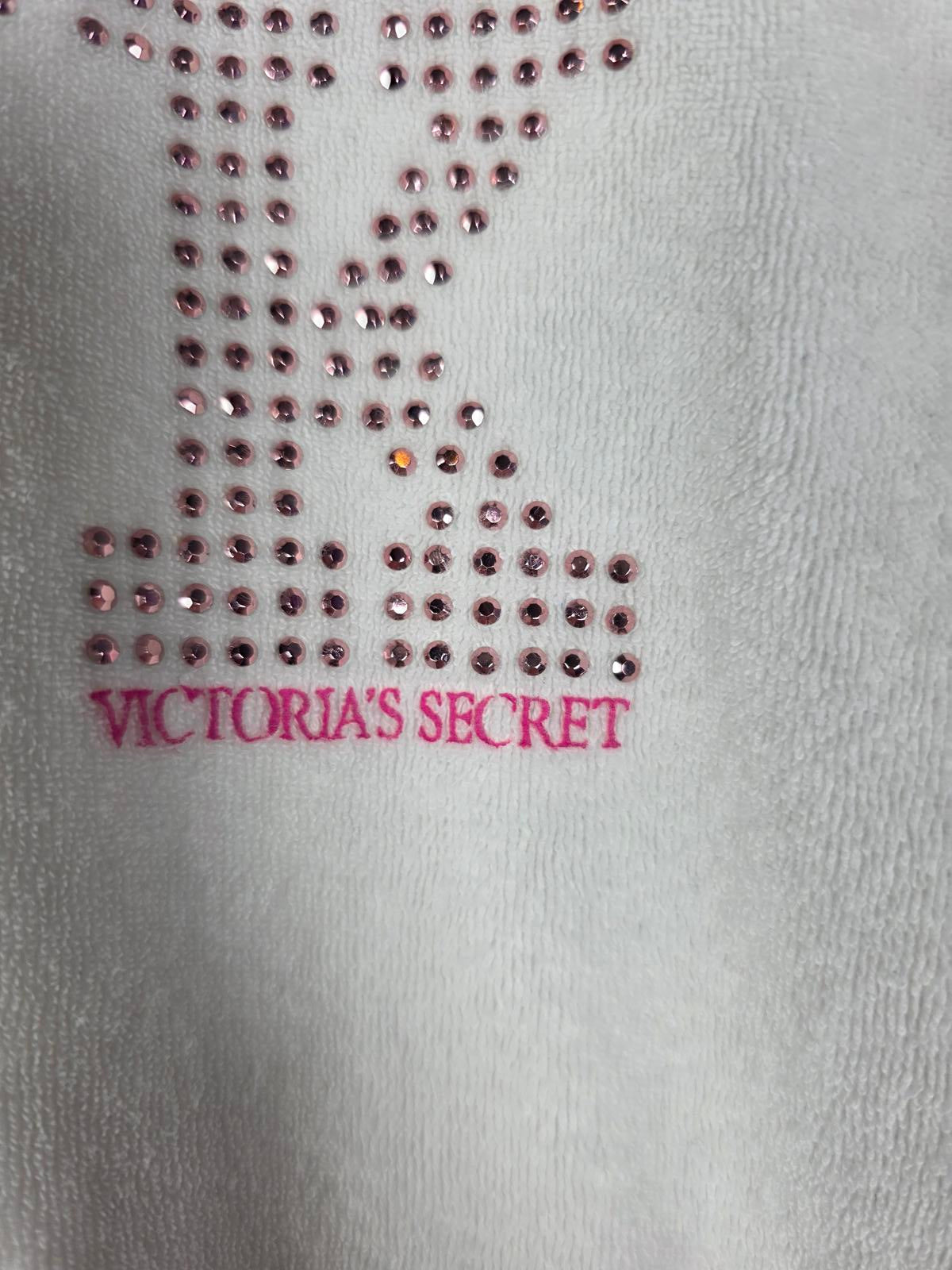 Victorias Secret Pink RARE Vintage Large VELOUR BLING STUDDED Crop Sweater