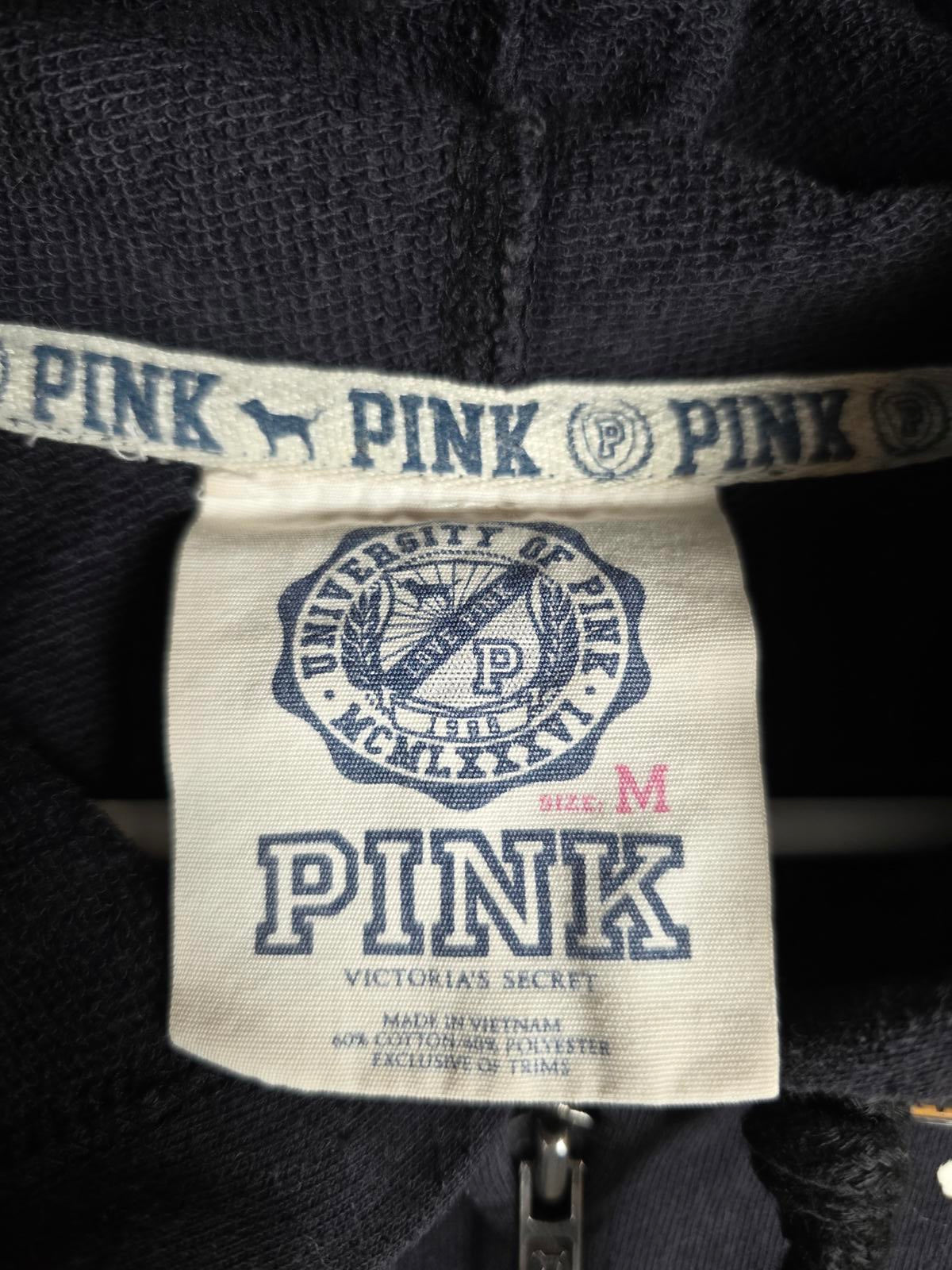 Victorias Secret Pink UNIVERSITY Full Zip Hoodie Jacket VINTAGE 08 MEDIUM