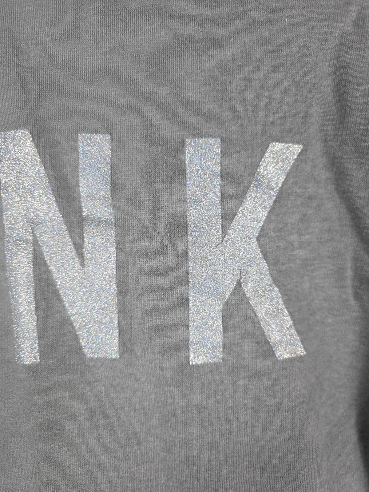 Victorias Secret Pink SHERPA HOOD GLITTER LOGO Pullover Sweater Shirt XS Grey