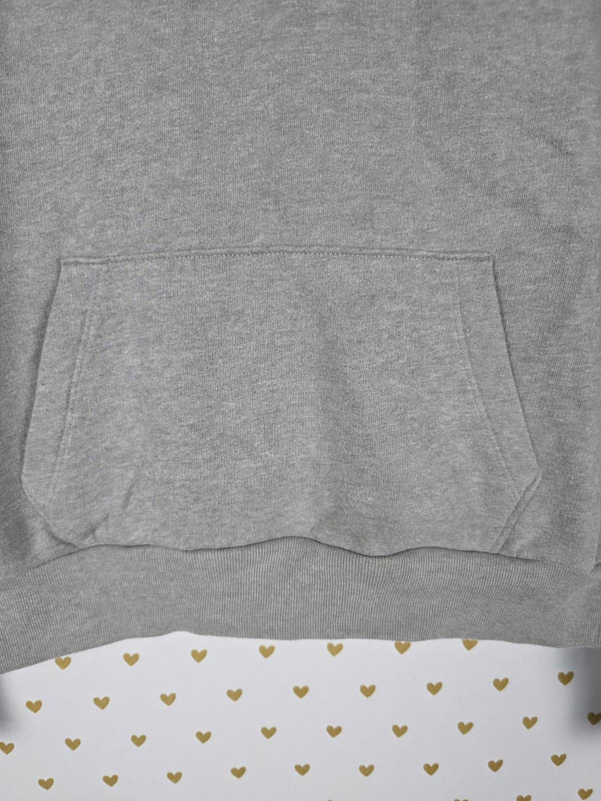 Victorias Secret Pink SHERPA HOOD GLITTER LOGO Pullover Sweater Shirt XS Grey