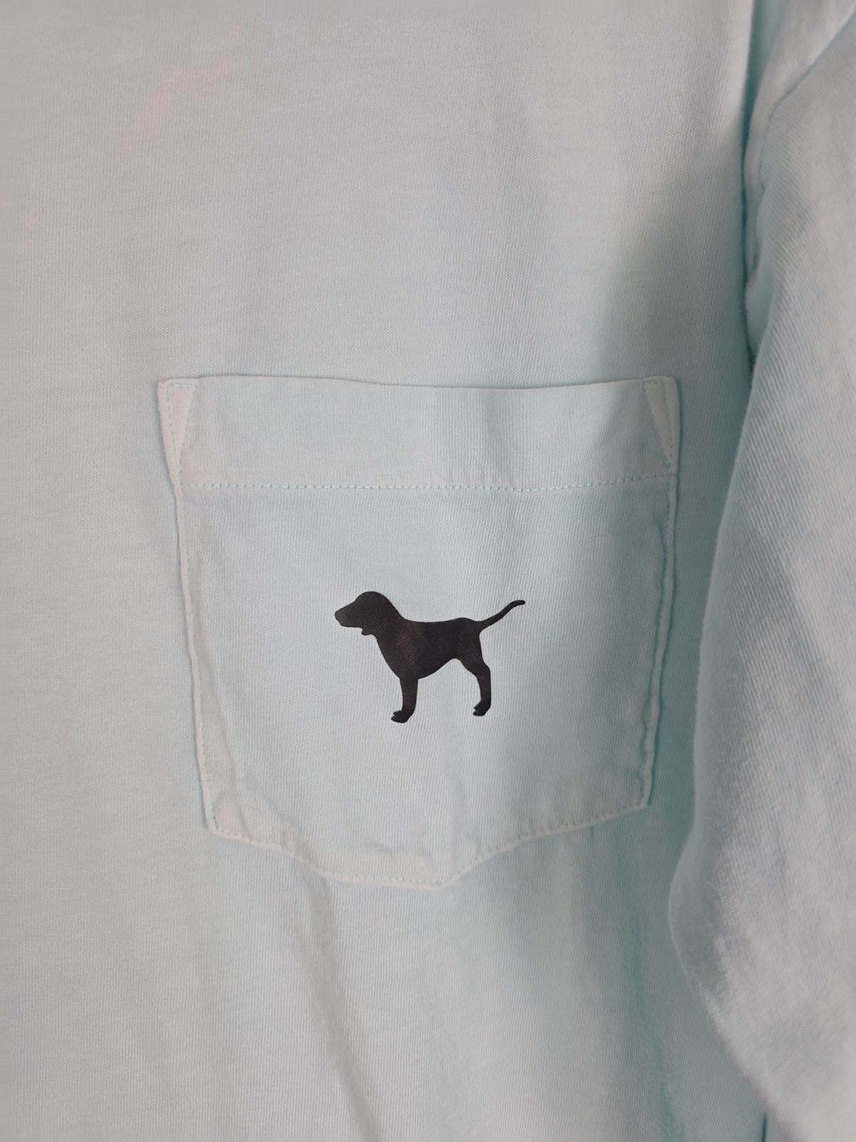 Victorias Secret PINK Dog Logo Long Sleeve Campus Pocket Tee Shirt BLUE XS