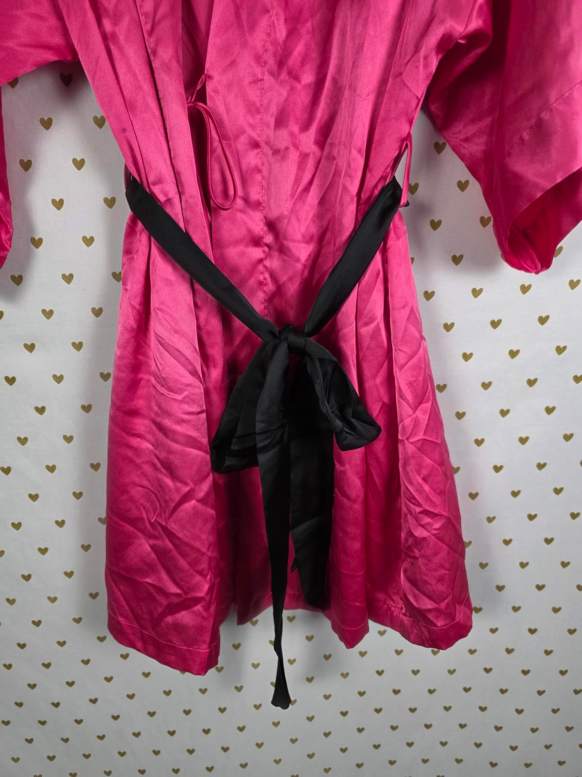 Victorias Secret Satin Silky Robe PINK Kimono Smock Cover Up SMALL MEDIUM