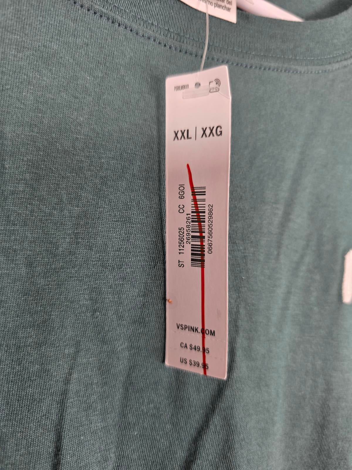 Victorias Secret DOES THIS COME IN PINK Long sleeve green Shirt NEW NWT  XXL