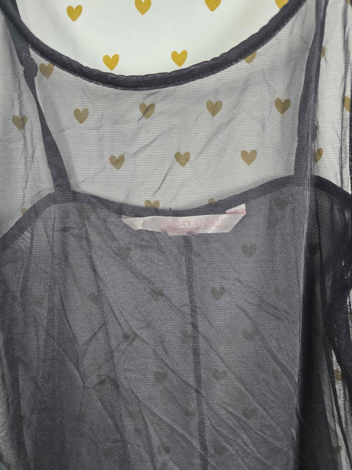 Victorias Secret Black Sheer Sexy Chemise Slip Nightie Vintage Y2k SM Lingerie
