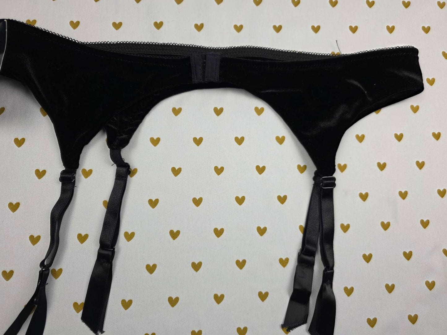 FREDERICKS OF HOLLYWOOD Seduction Bling NEW Nwt Garter Belt Velvet L XL