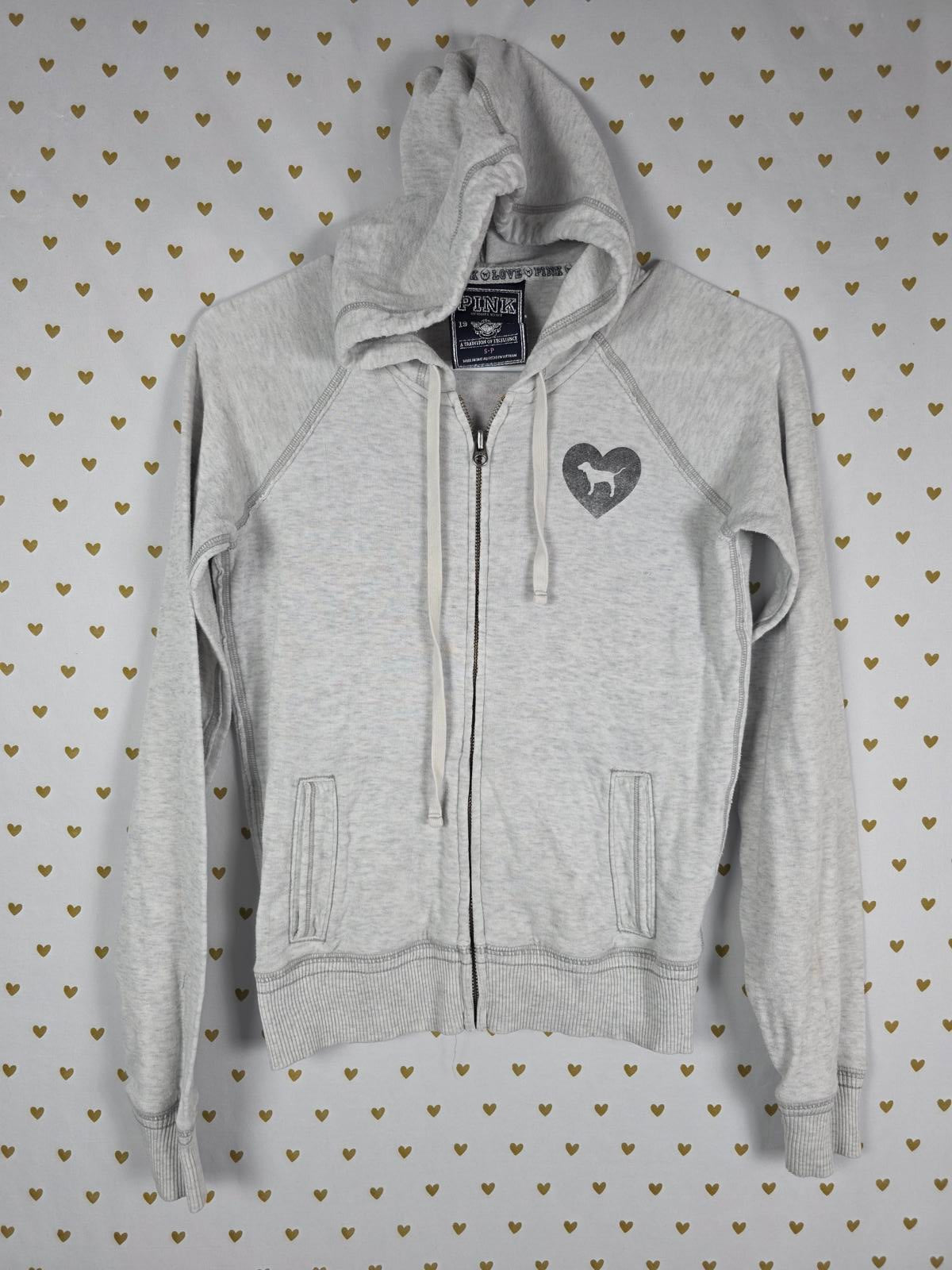 Victorias Secret Pink Vintage AMAZING Full Zip Hoodie Jacket Coat Small
