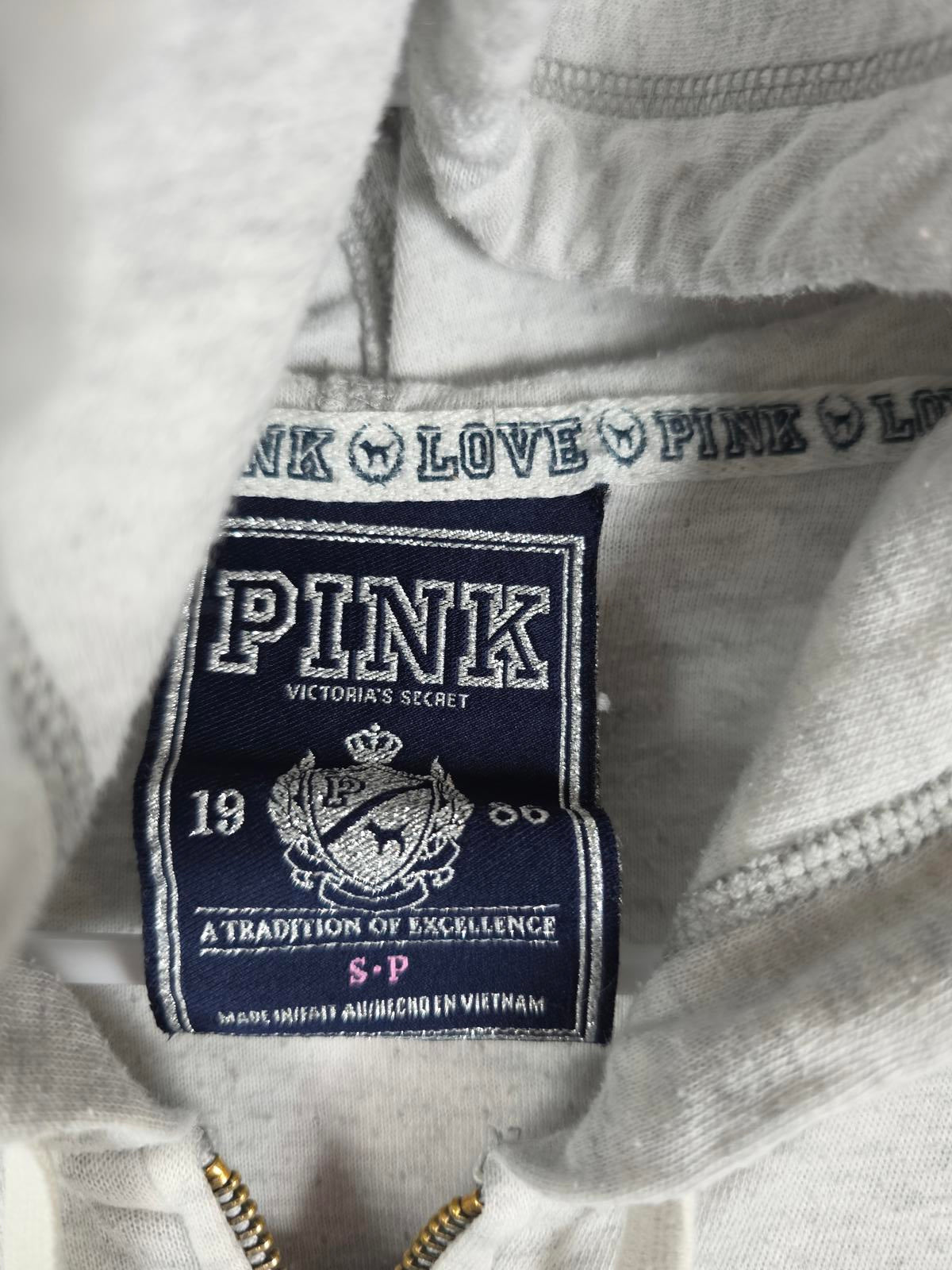 Victorias Secret Pink Vintage AMAZING Full Zip Hoodie Jacket Coat Small