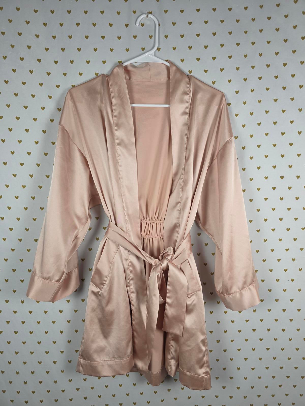 Victorias Secret Satin Silky Robe Small Medium Kimono Wrap Pajama