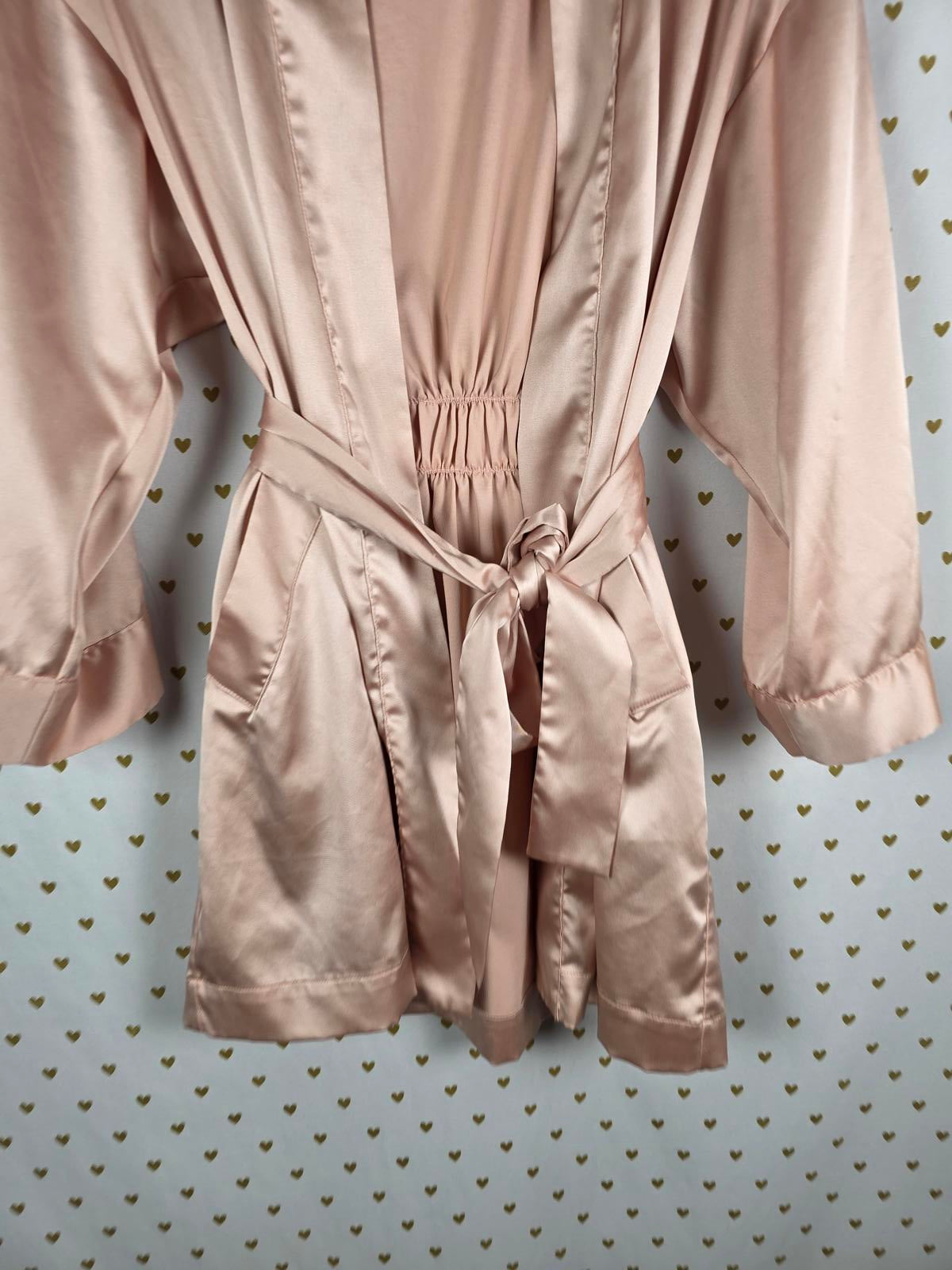 Victorias Secret Satin Silky Robe Small Medium Kimono Wrap Pajama
