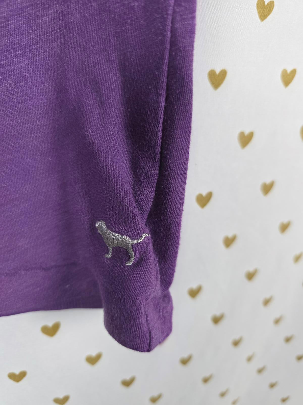 Victorias Secret PINK VINTAGE Purple LOVE Y2k 86 Tee Shirt V Neck XS
