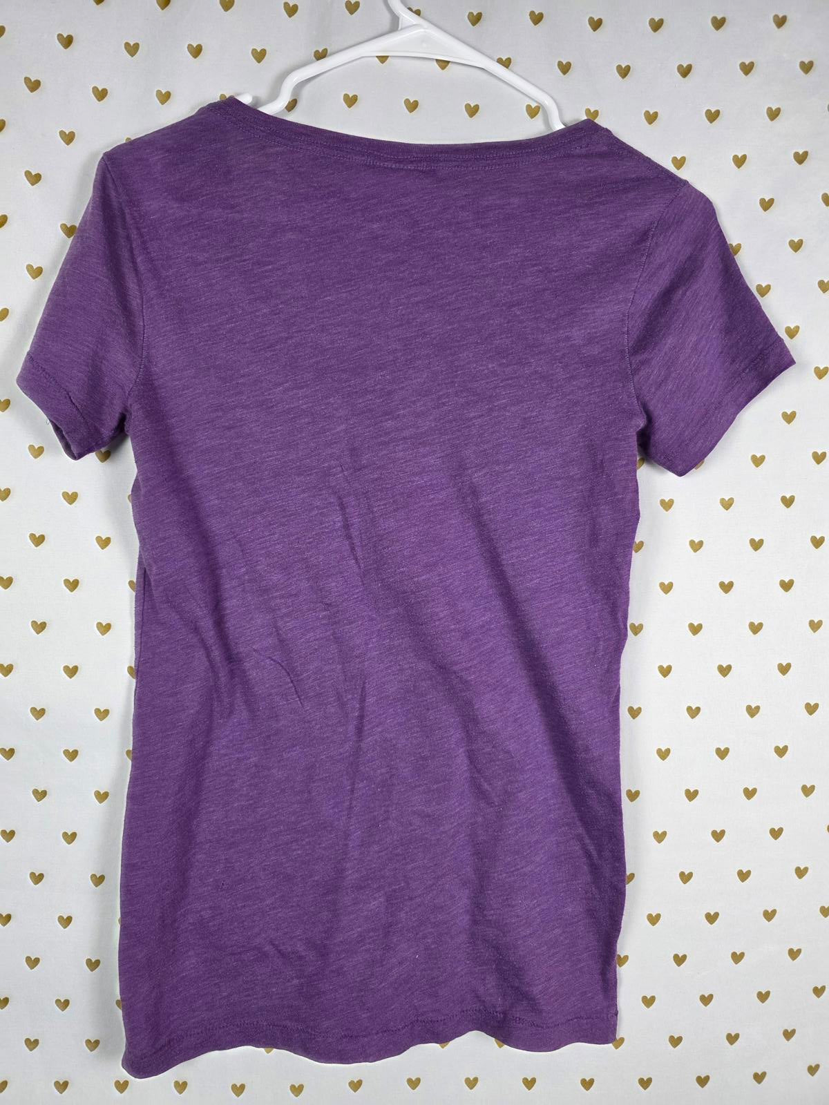 Victorias Secret PINK VINTAGE Purple LOVE Y2k 86 Tee Shirt V Neck XS