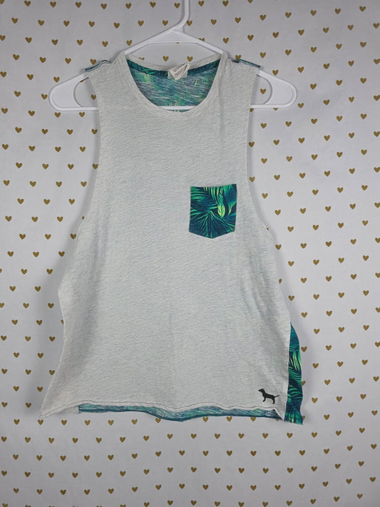 Victorias Secret PINK Hawaiian Accent Pocket Tank Top SMALL