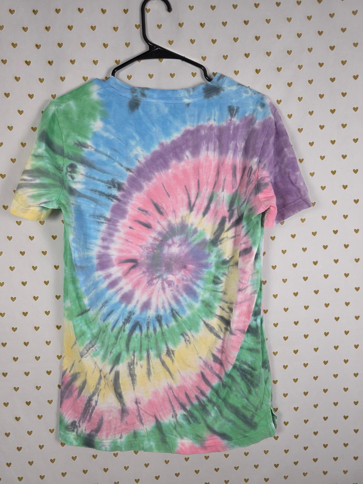 Victorias Secret PINK V neck Oversized Rainbow Tye Dye Tee Shirt XS