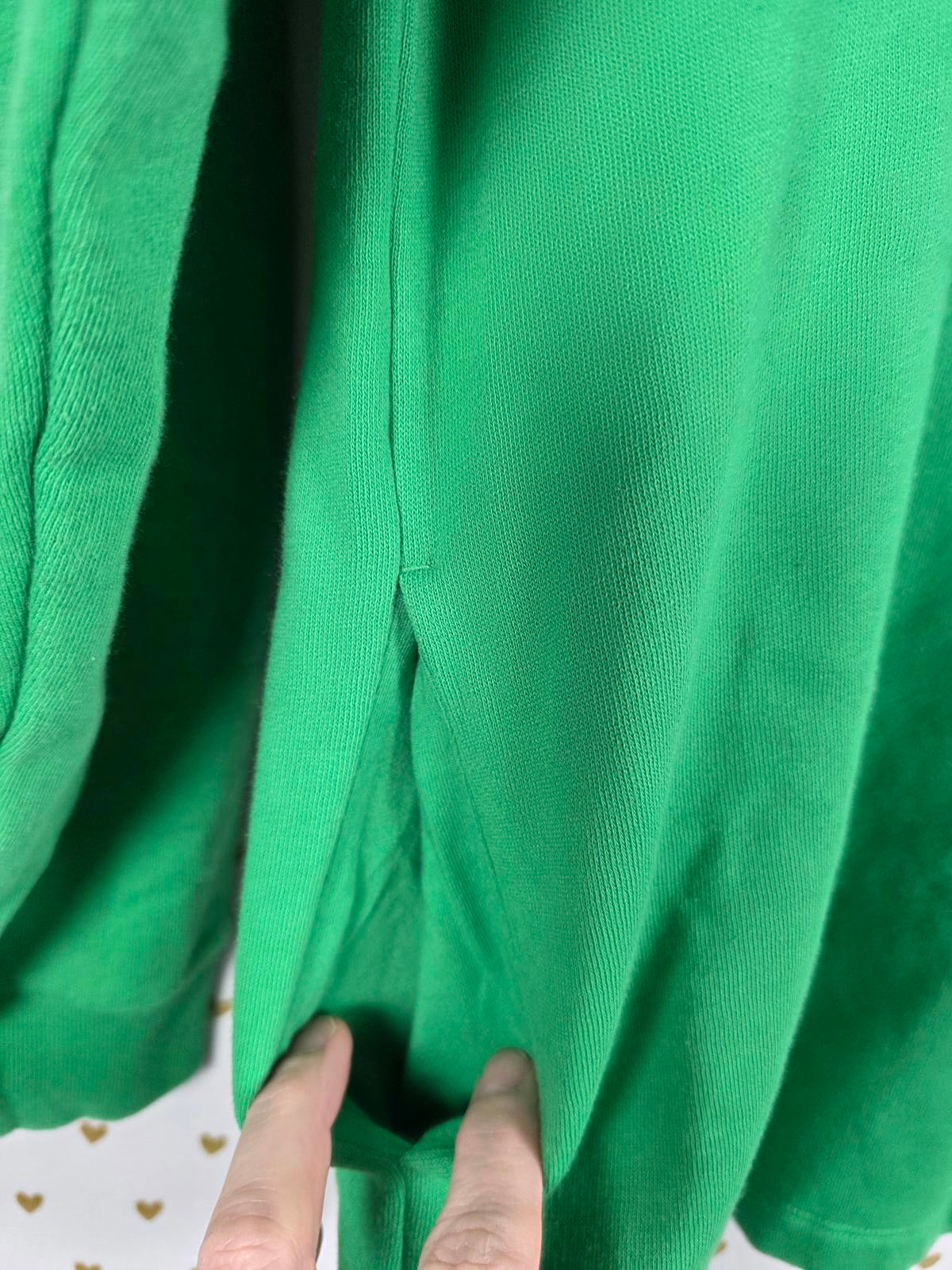 Victorias Secret Pink Fleece CAMPUS ORIGINALS Green Hoodie Sweater Glitter MED