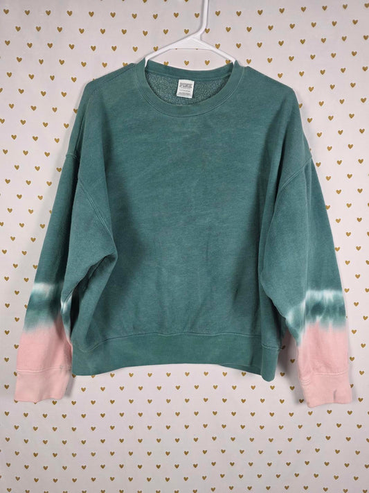 Victorias Secret Pink Tye Dye Sweater Shirt Crew Oversized SMALL