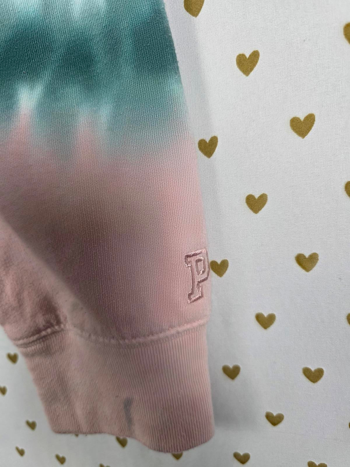 Victorias Secret Pink Tye Dye Sweater Shirt Crew Oversized SMALL