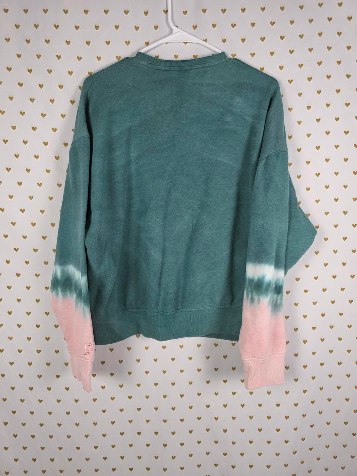 Victorias Secret Pink Tye Dye Sweater Shirt Crew Oversized SMALL