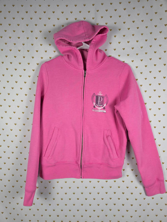 Victorias Secret Pink VINTAGE Y2k ULTRA RARE GOOD SHIP PINK Hoodie Jacket MEDIUM