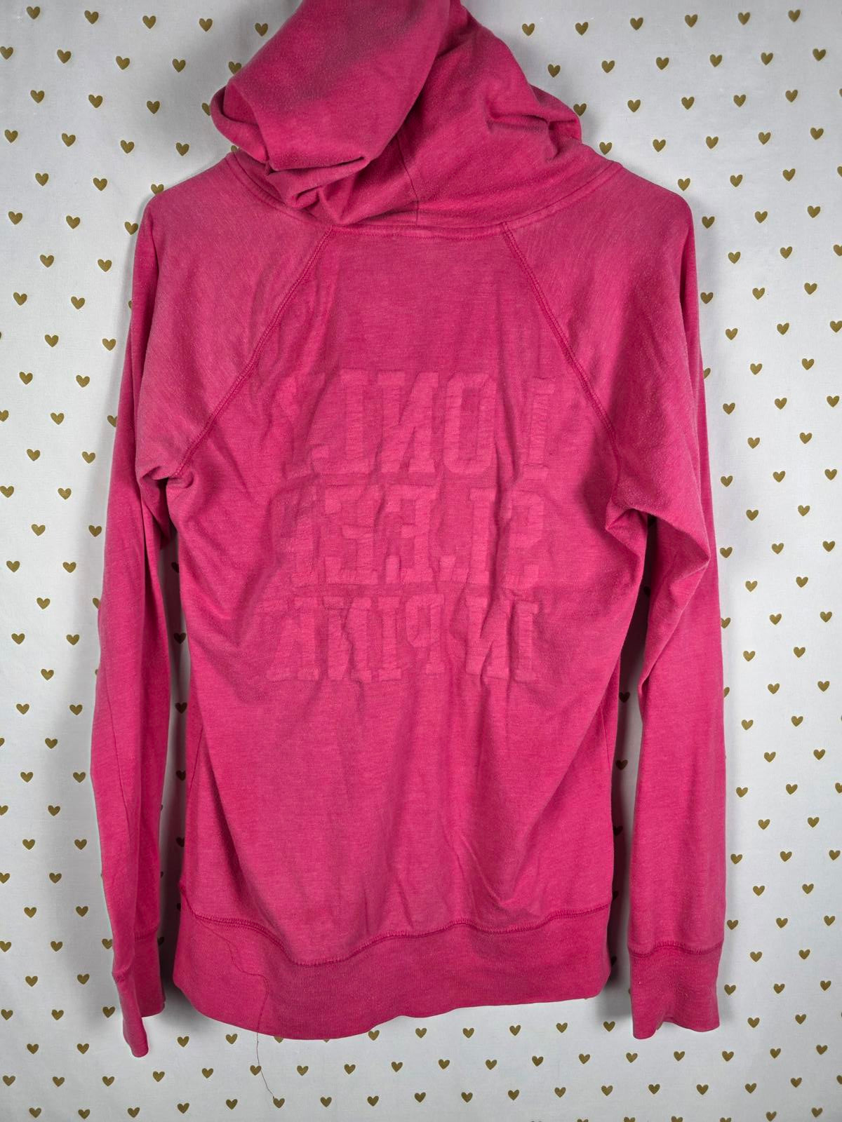 Victorias Secret PINK I ONLY SLEEP IN Reversible Hoodie Tee Dog Logo RARE MED